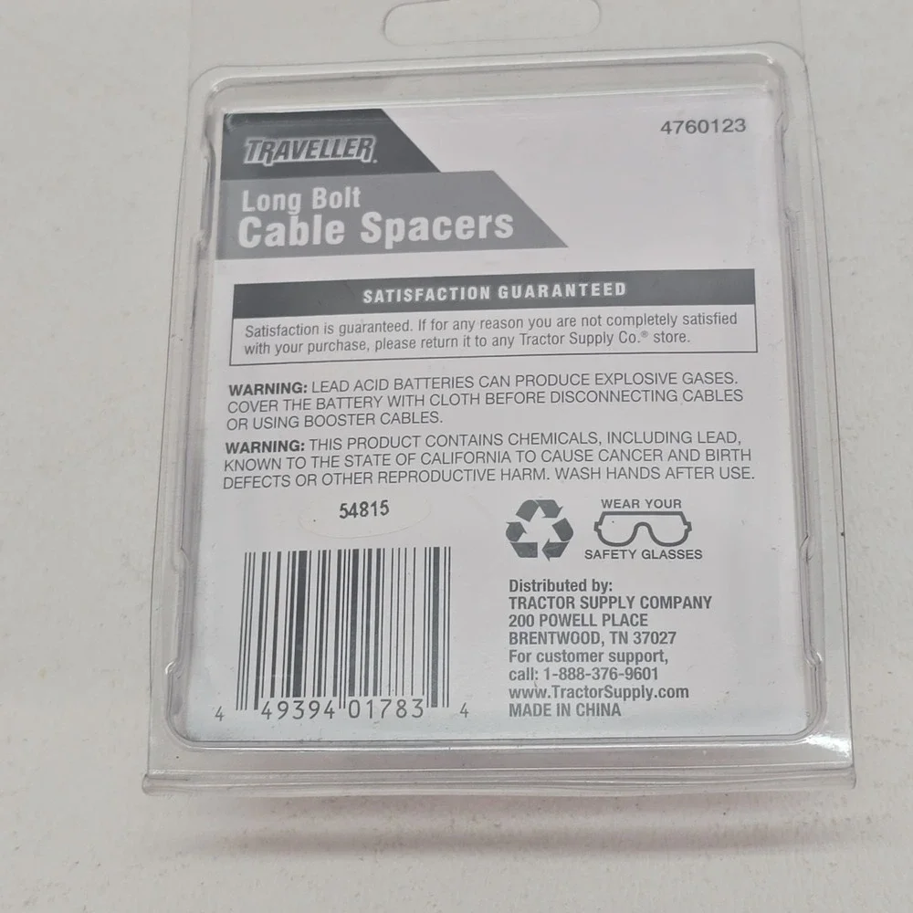 Traveller Long Bolt Battery Cable Spacers For Side Terminal Batteries